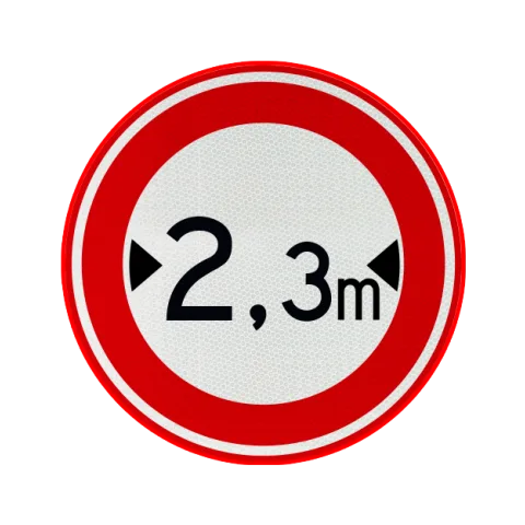 Gesloten boven aangegeven breedte